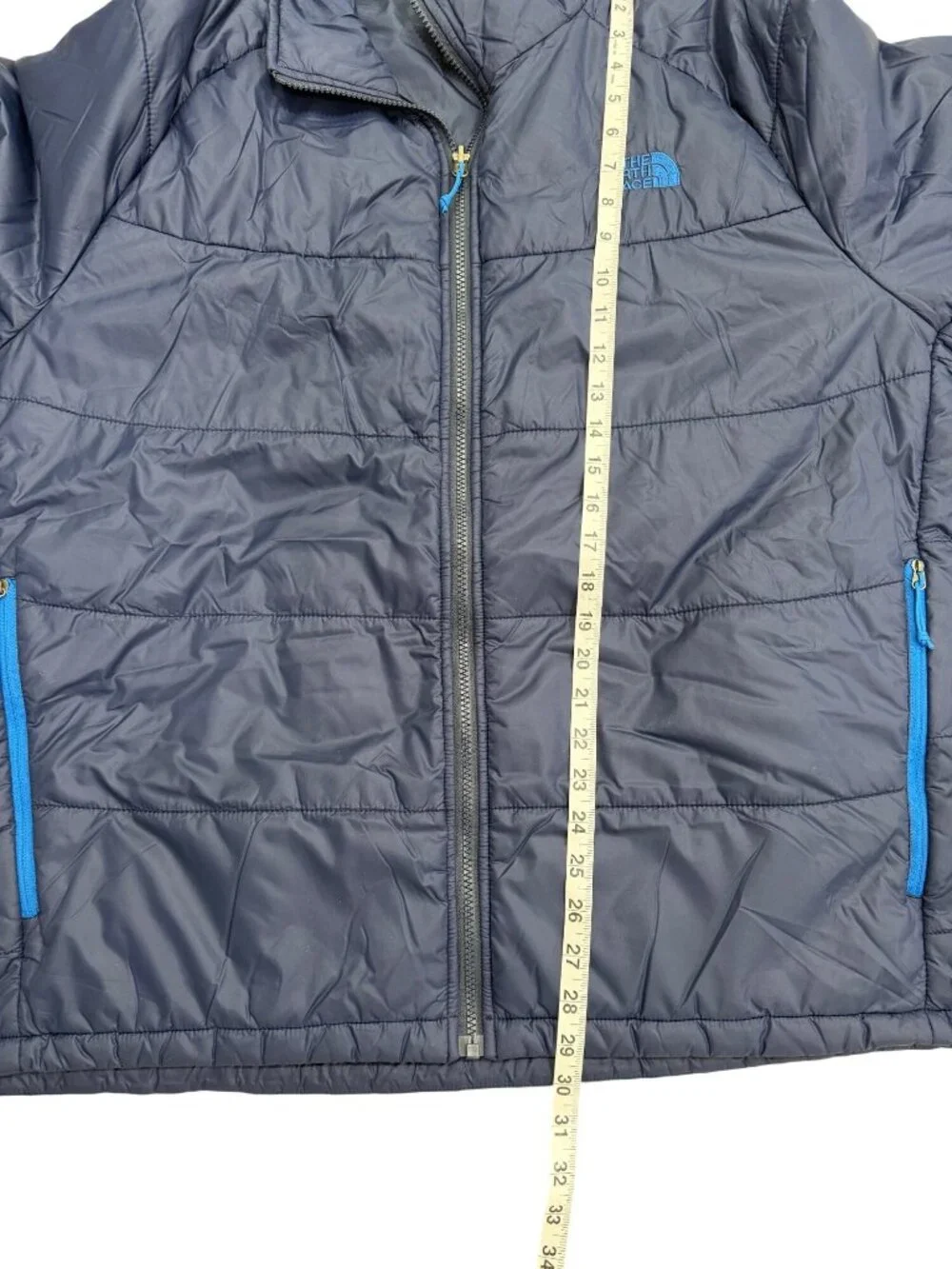 The North Face Mens XXL Blue Puffer Jacket Lightweight Nylon Shell